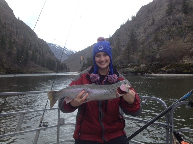 Leslie Molyneux poses with her 25" Hatchery Fish, Nice Fish Leslie!