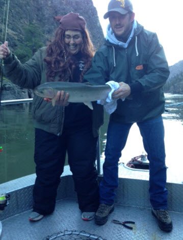 Michelle Skelley is happy with her beautiful wild fish
