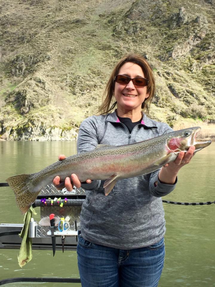 Sheila Young poses with her beautiful 26" fish.