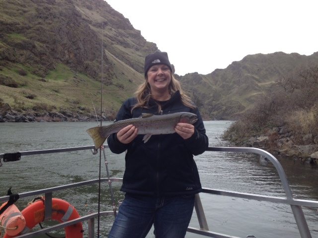 Amy Wilson with Danielle Painter's group is in first place for Smallest Fish..